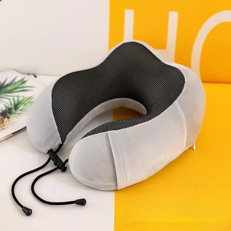 U-Shaped Memory Foam Travel Pillow – Soft Massage Neck Support Cushion for Airplane, Sleep, and Cervical Comfort