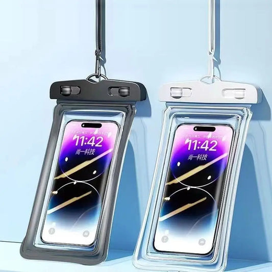 Transparent Waterproof Phone Pouch with Lanyard – Touchscreen Dry Bag for Swimming, Diving & Beach (Fits Phones Under 7 Inches)