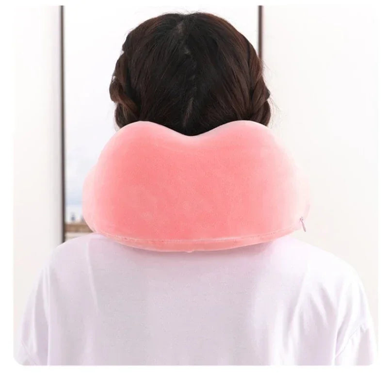 U-Shaped Memory Foam Travel Pillow – Soft Massage Neck Support Cushion for Airplane, Sleep, and Cervical Comfort