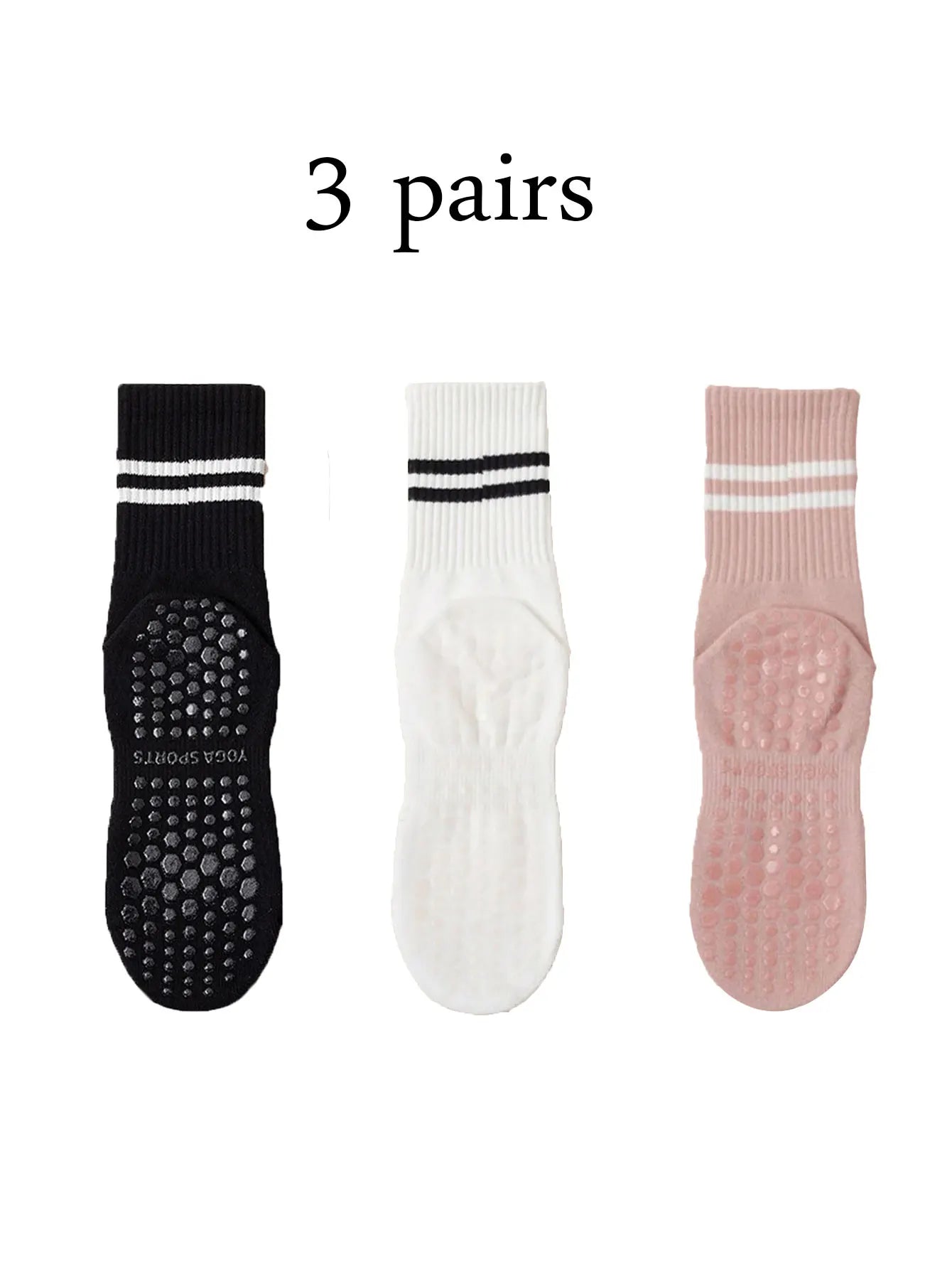 Premium Non-Slip Pilates Socks for Women – 4 Pairs | Yoga, Barre & Workout Grip Socks