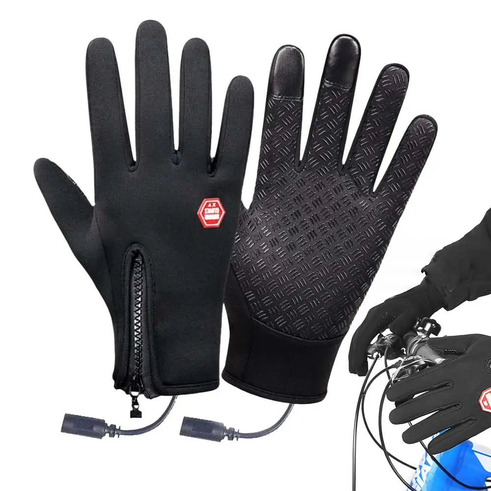 USB Heated Gloves – Touchscreen Waterproof Winter Hand Warmers for Cycling, Driving & Outdoor Cold Weather