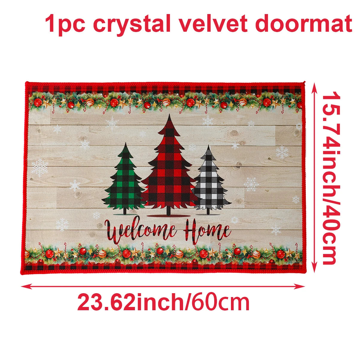 Christmas Door Mat – Santa Claus Merry Christmas Outdoor Rug for Home, Porch, and Holiday Decorations 2025