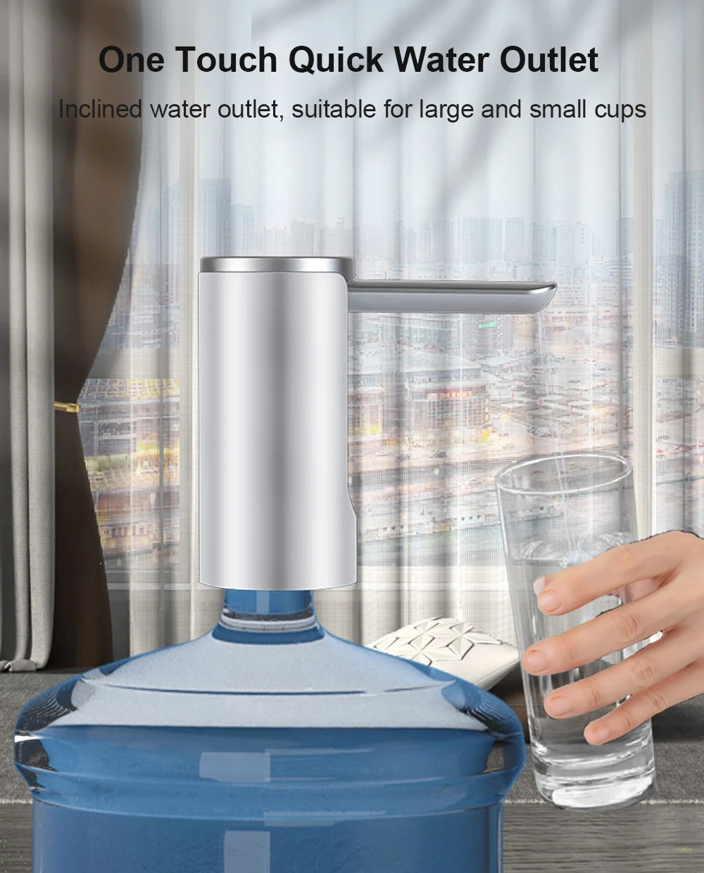 Automatic Water Dispenser – Rechargeable Foldable Pump for 4.5–19L Bottles | Ideal for Pets, Home & Everyday Use