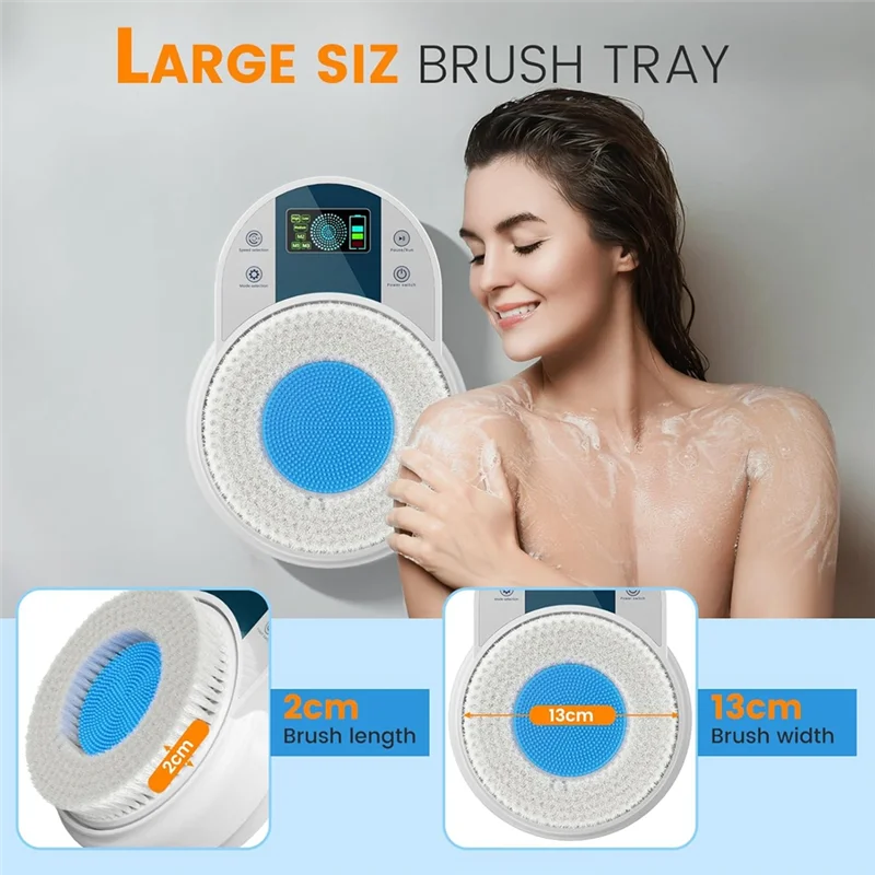 Electric Wall-Mounted Back Scrubber – Smart Shower Body Brush with Adjustable Speeds for Deep Cleaning and Exfoliation