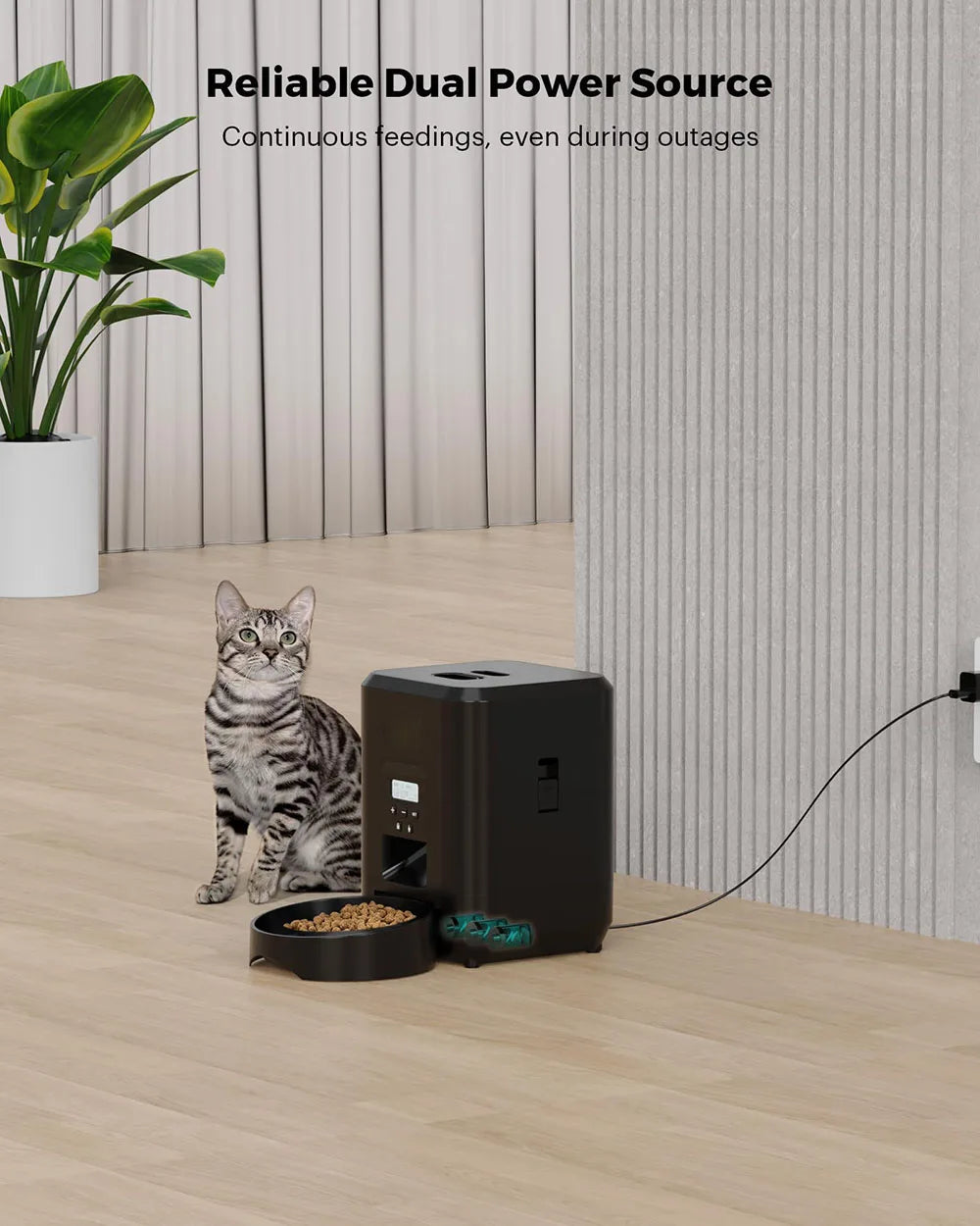 Smart Automatic Pet Feeder – Timed Cat & Dog Food Dispenser with Portion Control and LCD Display