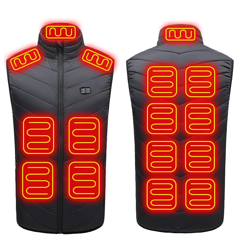 21-Zone Heated Vest – USB Electric Heating Jacket for Men and Women | Graphene Thermal Coat for Winter, Camping and Outdoor Sports