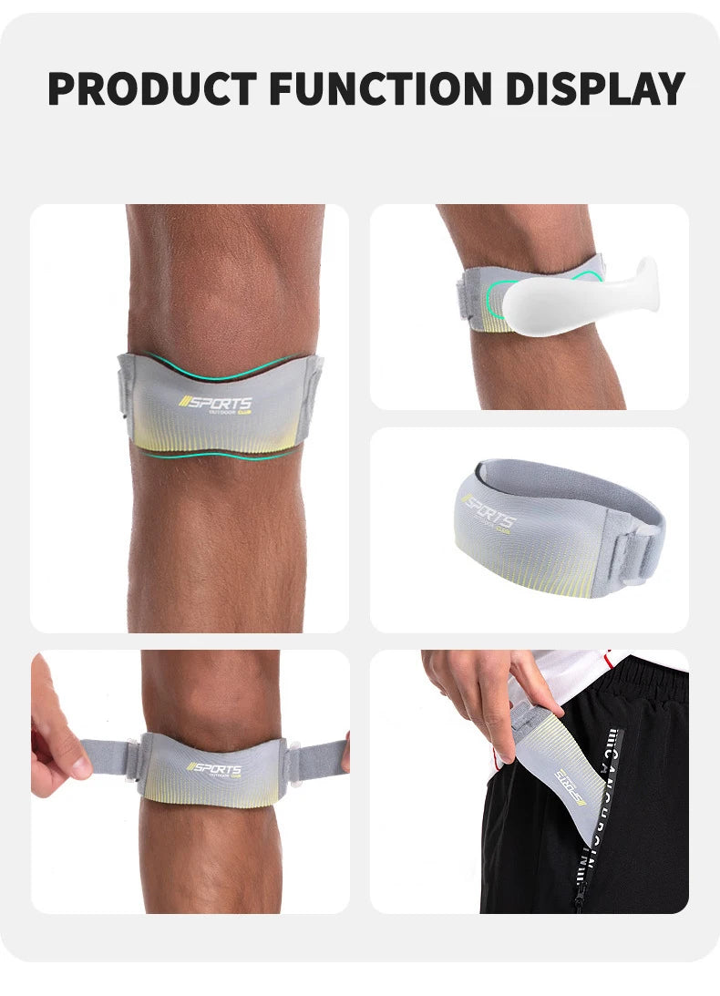Adjustable Patellar Knee Strap – 2-Piece Support Pads for Running, Sports & Tendon Relief