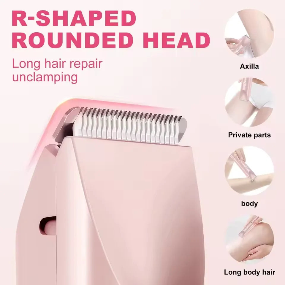 2-in-1 Electric Razor for Women – Painless Bikini Trimmer and Facial Hair Shaver | Waterproof, Portable Hair Remover for Body and Face