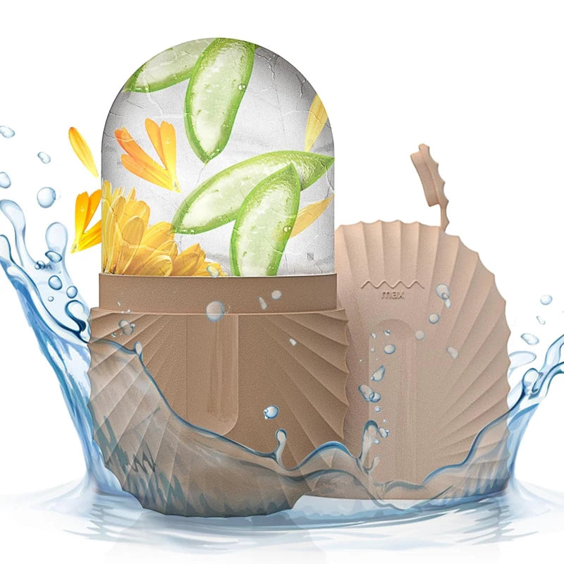 Silicone Ice Face Roller – Reusable Ice Cube Facial Massager for Puffiness, Pore Tightening & Glowing Skin