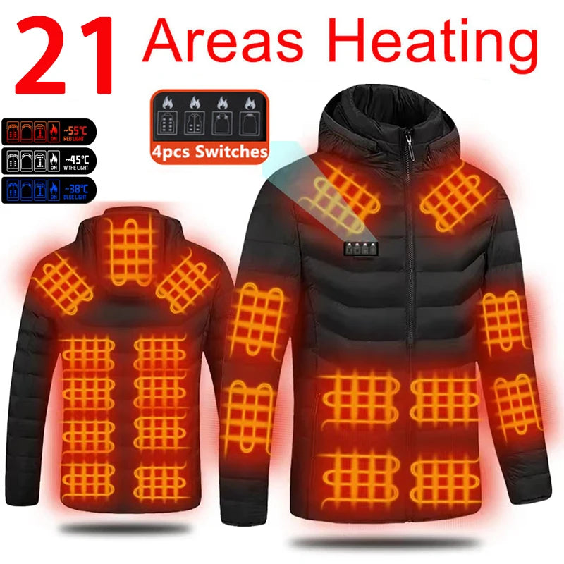 TODWARM 21-Zone Heated Jacket – USB Electric Heating Motorcycle and Winter Jacket for Men and Women | Thermal Graphene Coat