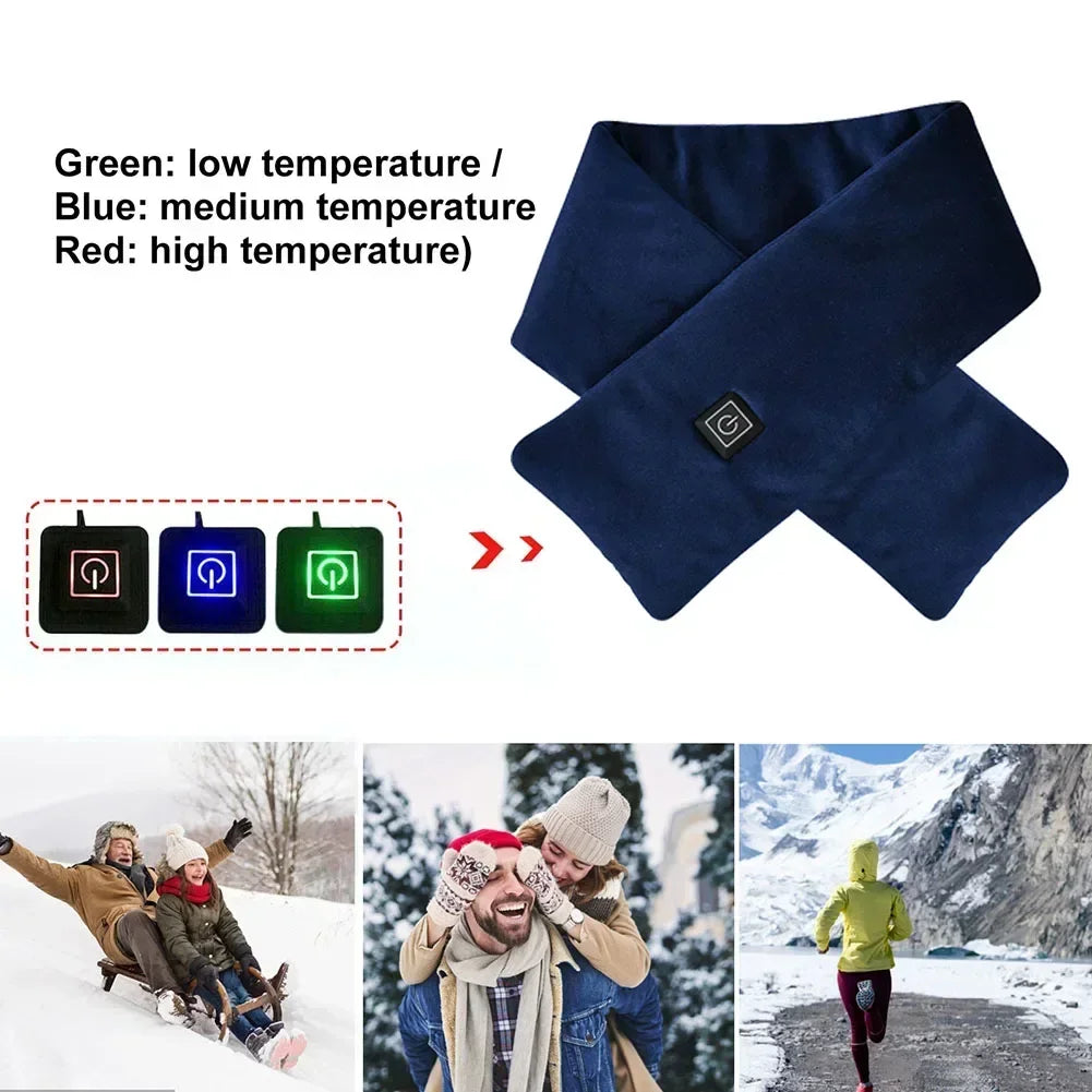 USB Heated Neck Warmer – 3-Level Rechargeable Winter Heating Scarf for Neck Support & Cold Weather Relief