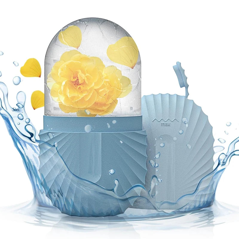 Silicone Ice Face Roller – Reusable Ice Cube Facial Massager for Puffiness, Pore Tightening & Glowing Skin