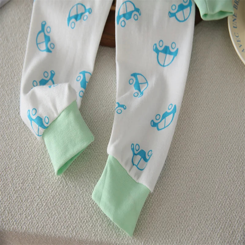 Kids Cotton Pajama Set – Soft Cartoon Long Sleeve Top & Pants for Boys and Girls, Autumn Winter Sleepwear Outfit