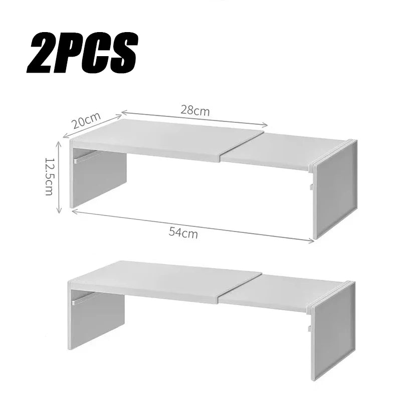 Retractable Kitchen Cabinet Organizer Shelf – Adjustable Spice Rack and Multi-Layer Storage Stand