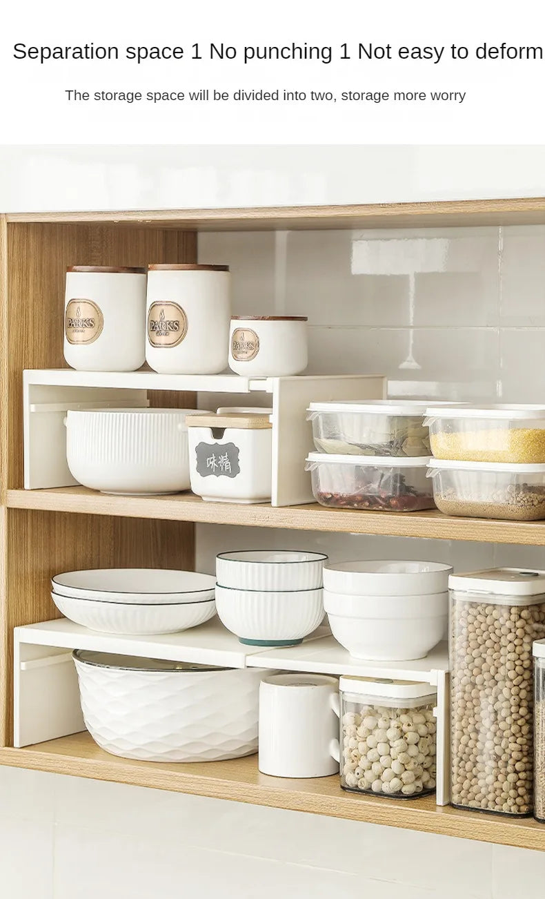 Retractable Kitchen Cabinet Organizer Shelf – Adjustable Spice Rack and Multi-Layer Storage Stand