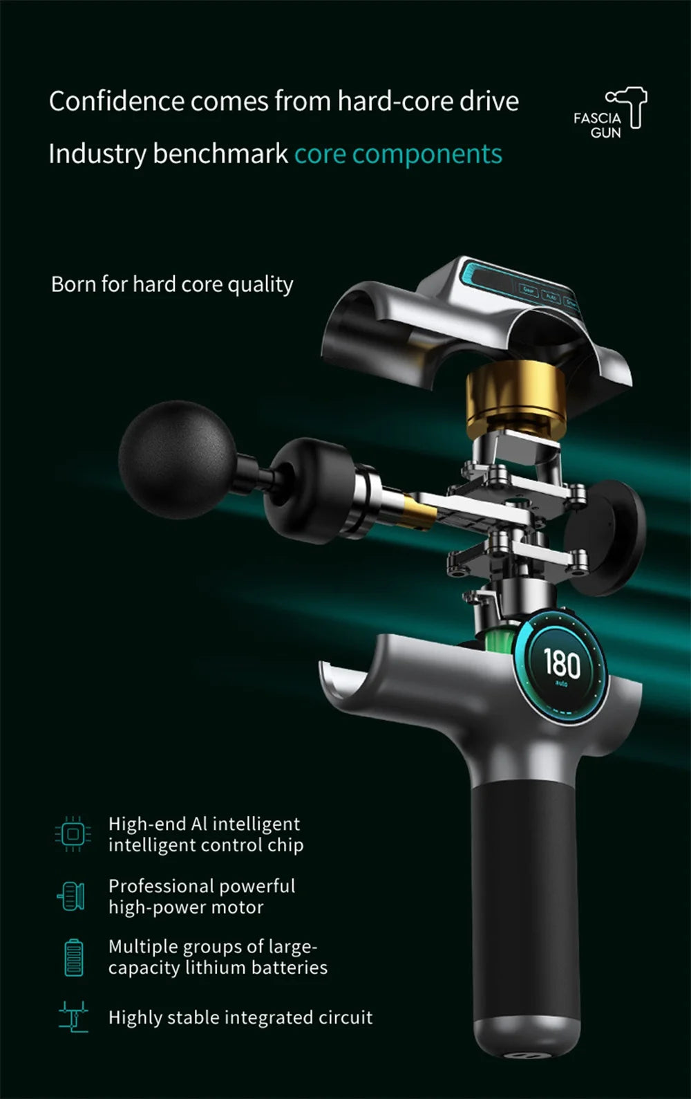 99-Speed Professional Muscle Massage Gun – Deep Tissue Percussion Massager for Neck, Back & Full Body Recovery