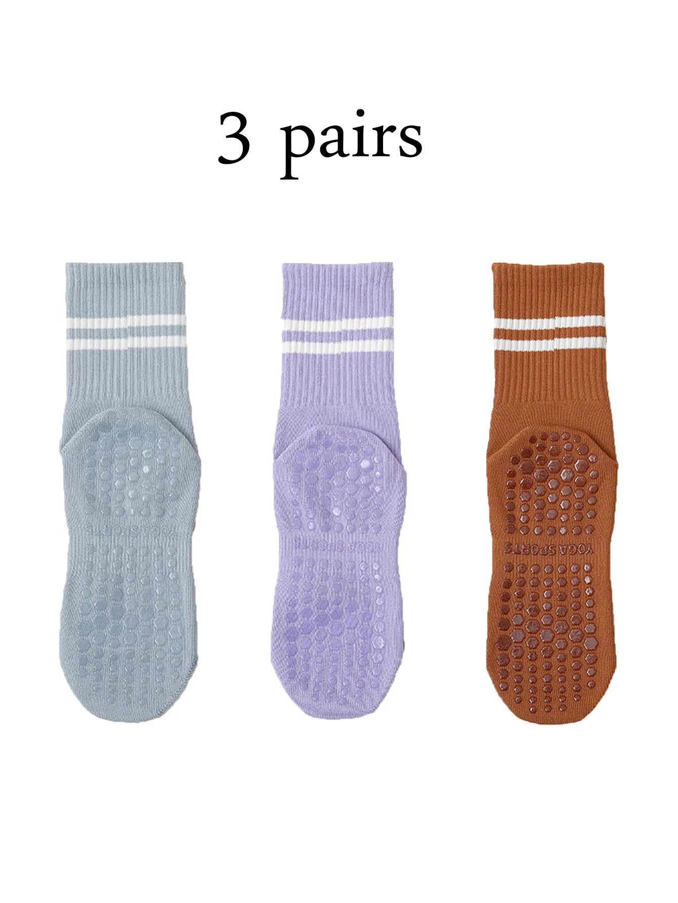 Premium Non-Slip Pilates Socks for Women – 4 Pairs | Yoga, Barre & Workout Grip Socks