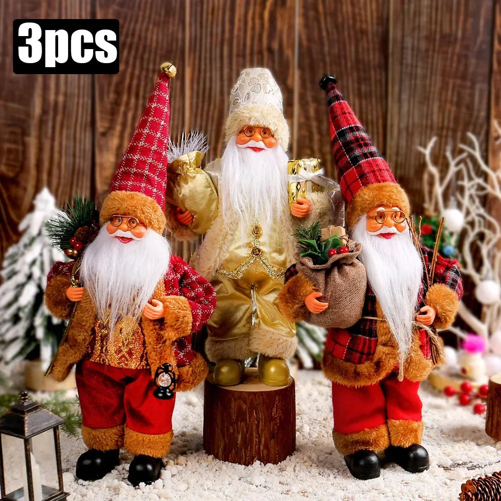 Santa Claus Plush Doll Christmas Decorations – 1–4PCS 30cm Festive Plush Ornaments for Home, Party & New Year 2025 Décor