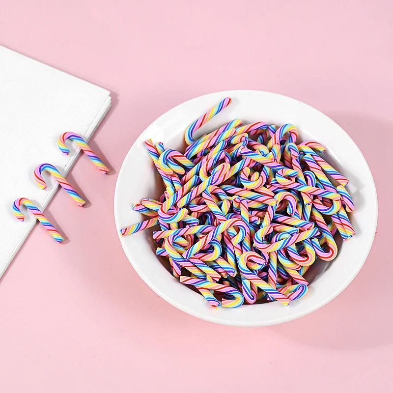 Mini Candy Cane Christmas Decorations – 10/30/50pcs Red & White Resin Ornaments for DIY Crafts, Tree & Home Décor 2025