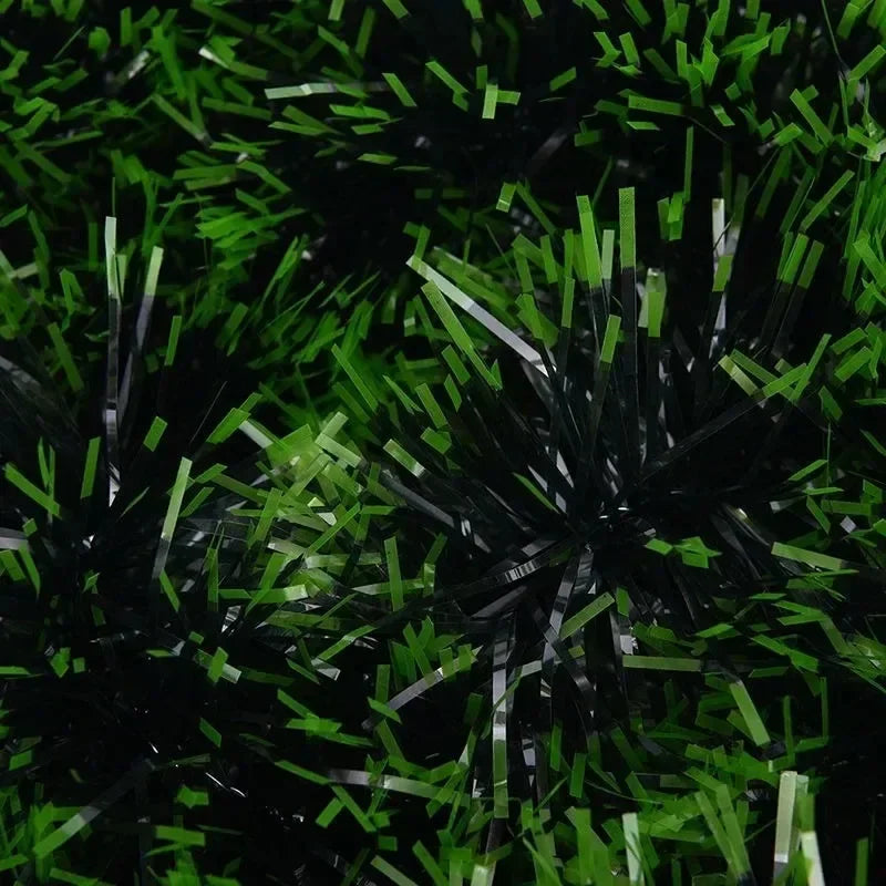 2M Christmas Ribbon Garland – Green PVC Tinsel Cane Ribbon for Tree, Wreath, and Home Holiday Decorations