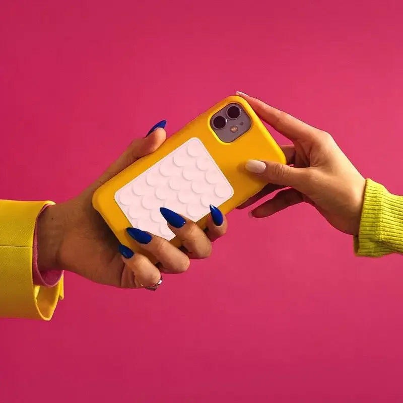 Silicone Suction Phone Holder Mat – Multifunctional Anti-Slip Wall Mount Stand for iPhone and Android