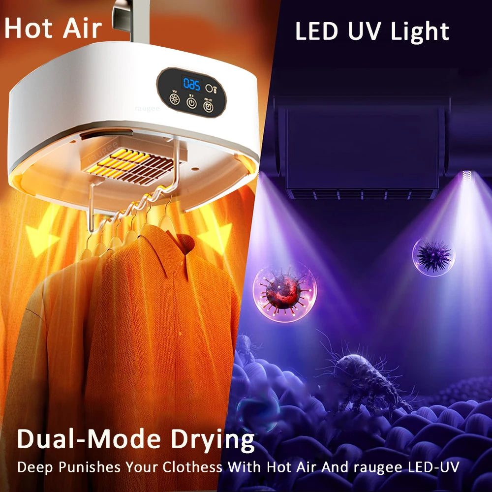 Portable Foldable Electric Clothes Dryer – Smart Timed Warm Air Laundry Dryer with Remote Control