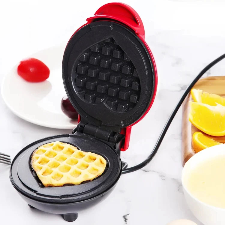 Mini Bubble Waffle Maker – Heart-Shaped Breakfast & Snack Machine for Kids, Parties & Fun Treats (350W)