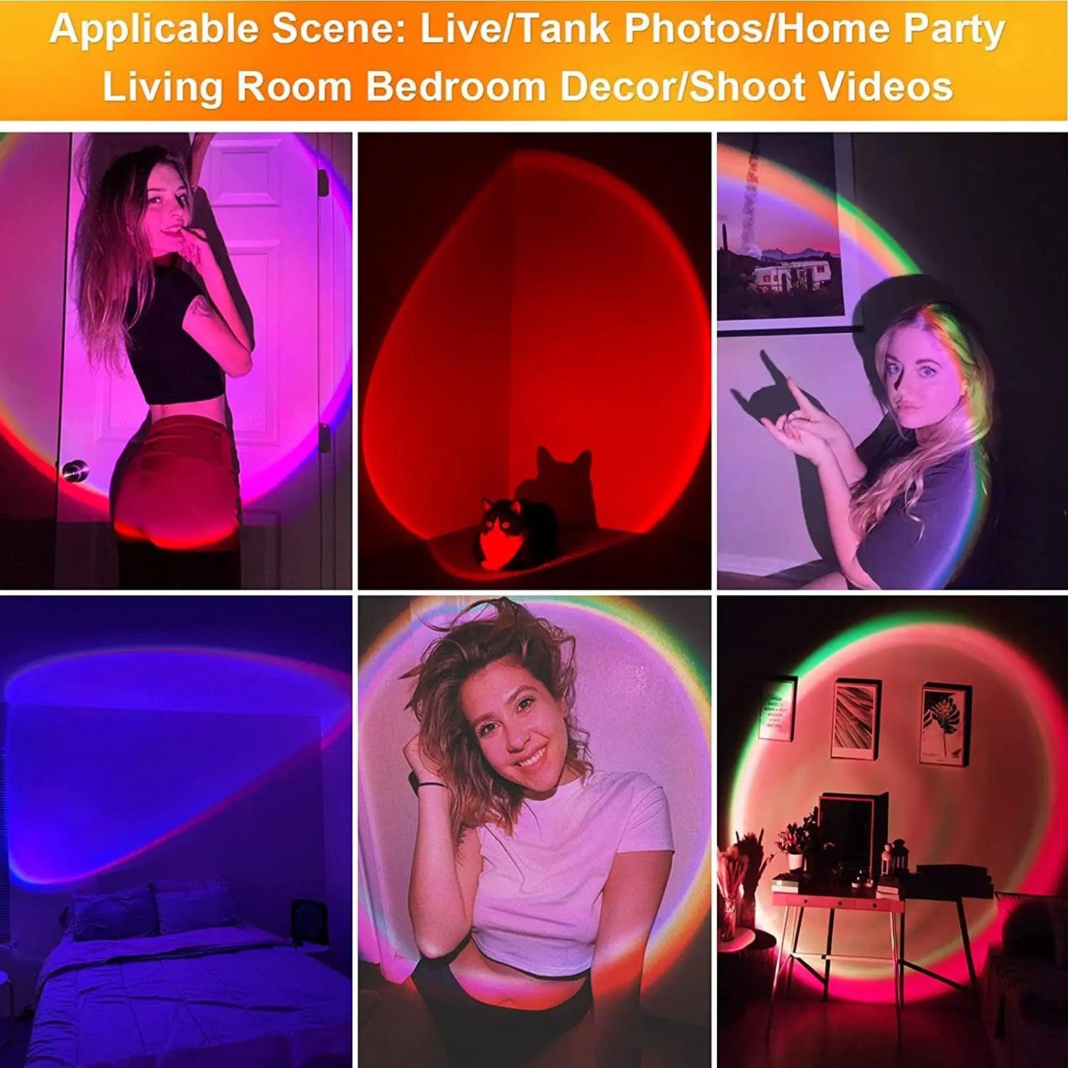 Rainbow Sunset Projector Lamp - Bargain Tool