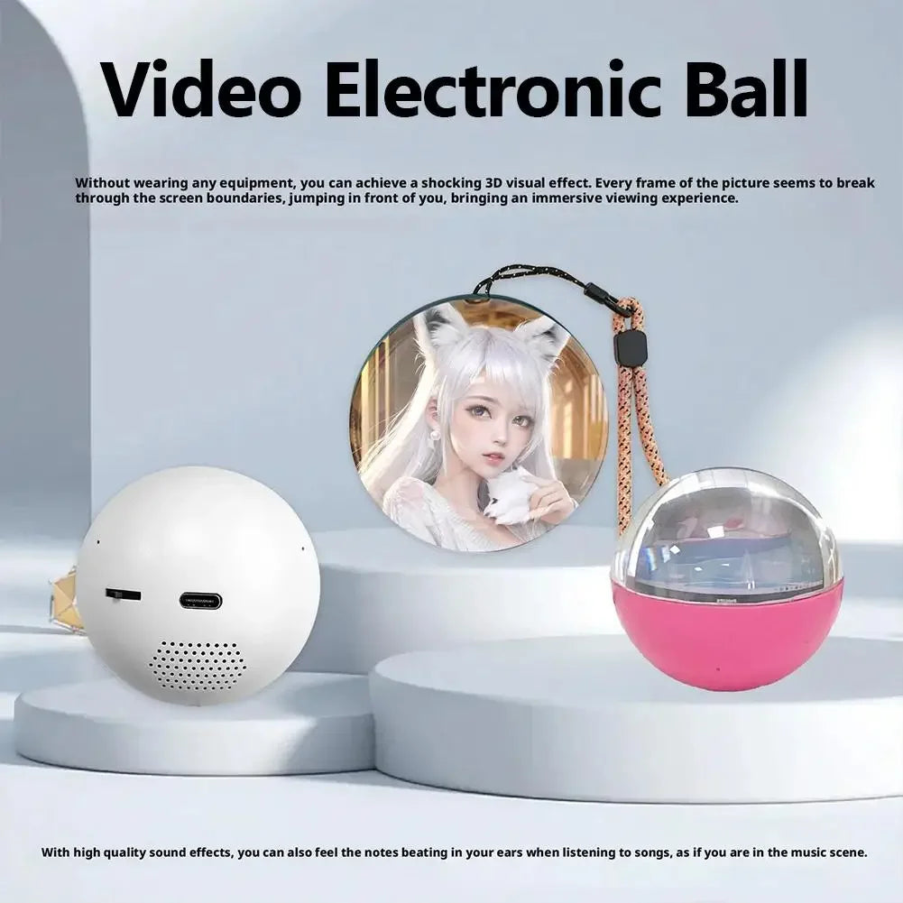 3D Crystal Ball Video Display – DIY Memory Sphere with 2.7" Screen, 4GB Storage & MP4 Photo/Video Playback