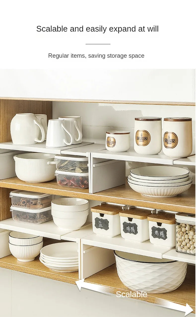 Retractable Kitchen Cabinet Organizer Shelf – Adjustable Spice Rack and Multi-Layer Storage Stand