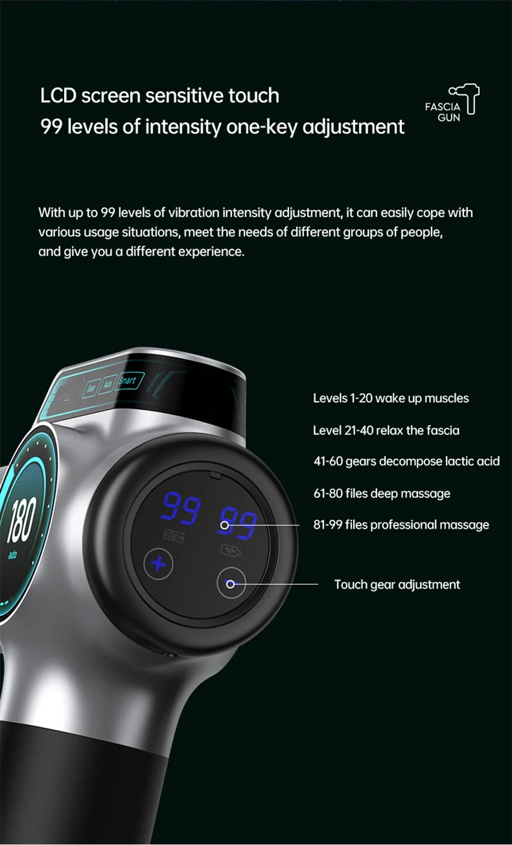 99-Speed Professional Muscle Massage Gun – Deep Tissue Percussion Massager for Neck, Back & Full Body Recovery