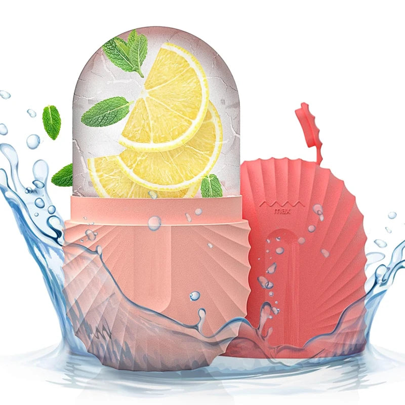 Silicone Ice Face Roller – Reusable Ice Cube Facial Massager for Puffiness, Pore Tightening & Glowing Skin