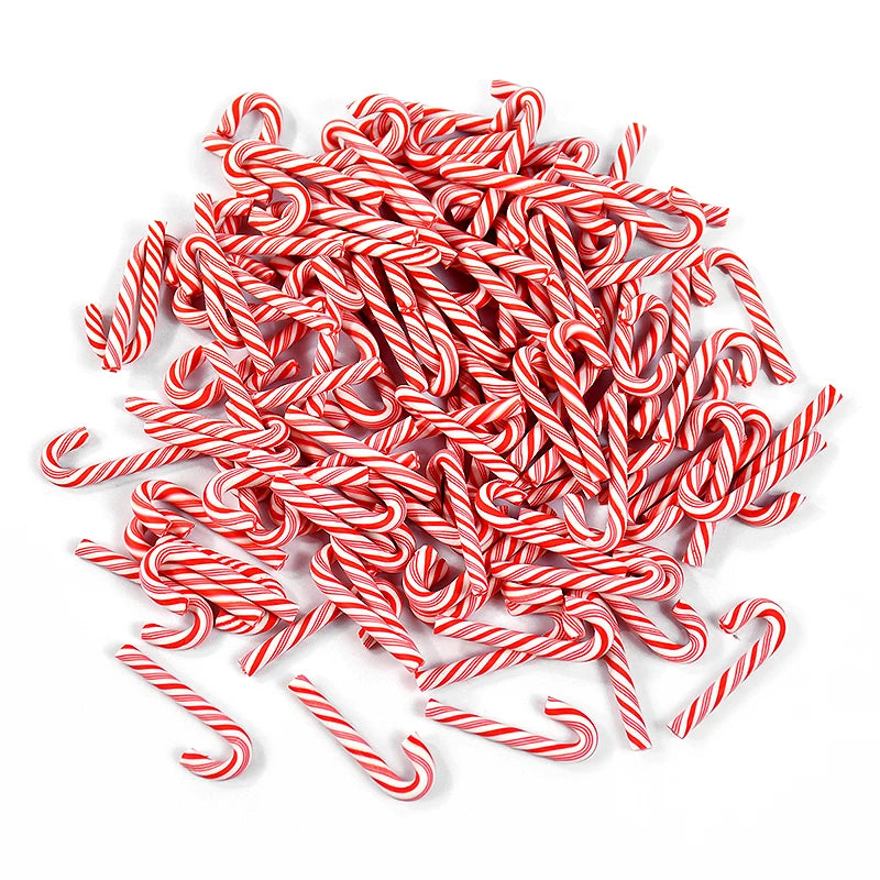 Mini Candy Cane Christmas Decorations – 10/30/50pcs Red & White Resin Ornaments for DIY Crafts, Tree & Home Décor 2025