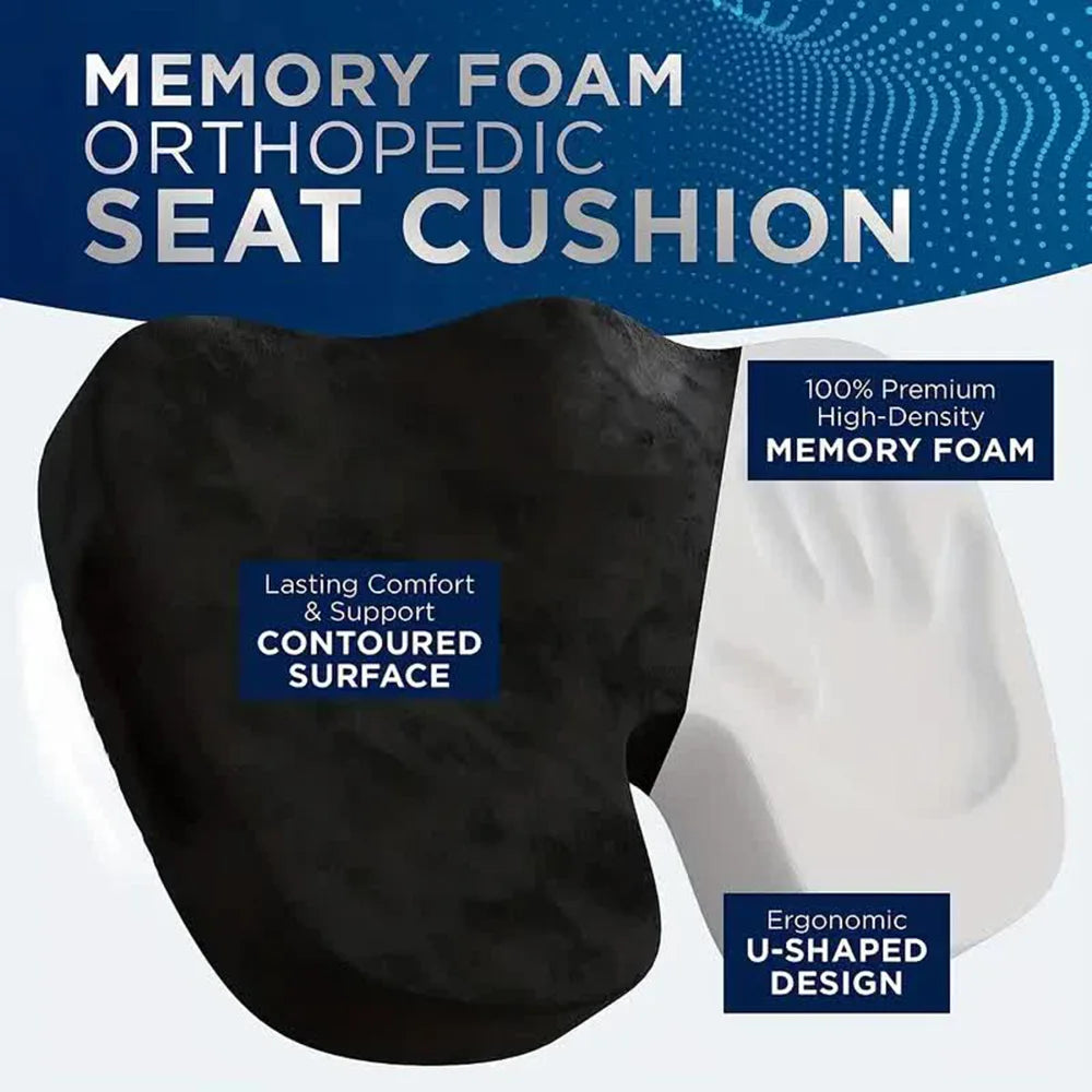 Memory Foam Seat Cushion with Massage Pad