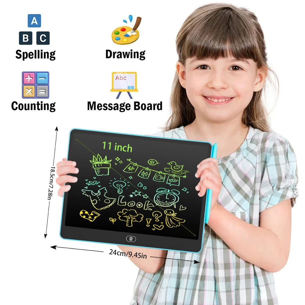 LCD Writing & Drawing Tablet – 11/13/16 Inch Educational Drawing Board for Kids (Reusable, Mess-Free Learning Toy)