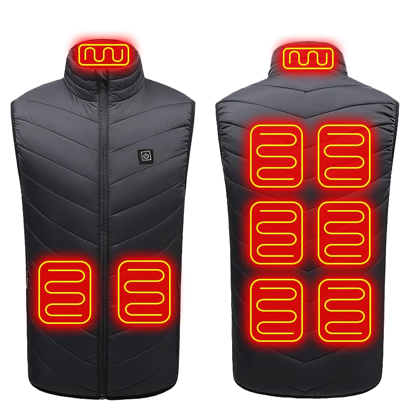 21-Zone Heated Vest – USB Electric Heating Jacket for Men and Women | Graphene Thermal Coat for Winter, Camping and Outdoor Sports