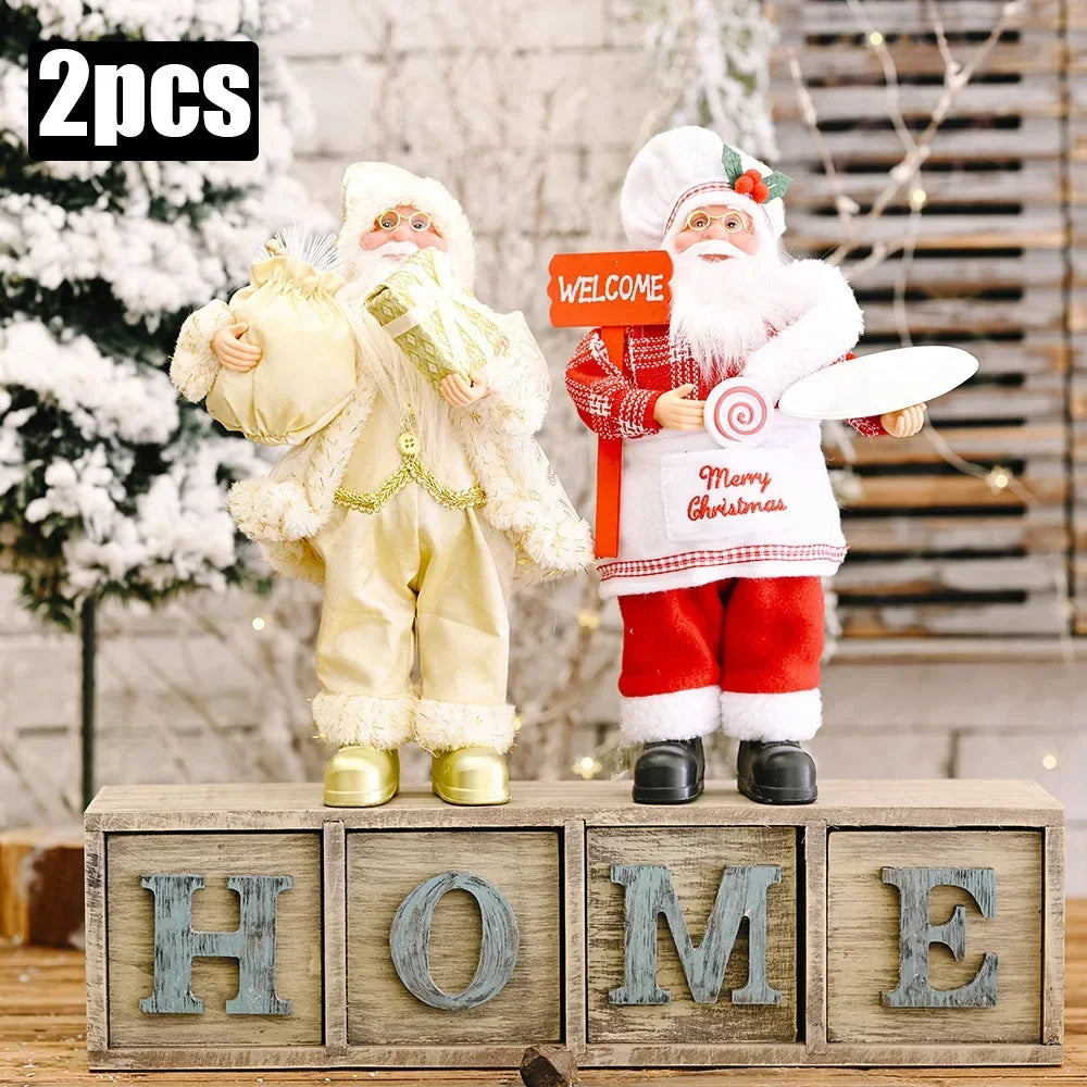 Santa Claus Plush Doll Christmas Decorations – 1–4PCS 30cm Festive Plush Ornaments for Home, Party & New Year 2025 Décor