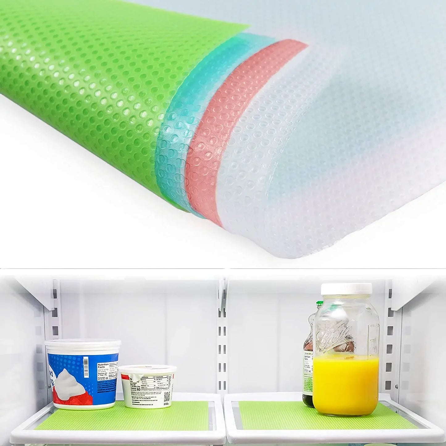 Washable Refrigerator Shelf Liners – Waterproof, Anti-Slip, Cut-to-Fit Fridge Mats (5/3/1 Pack)