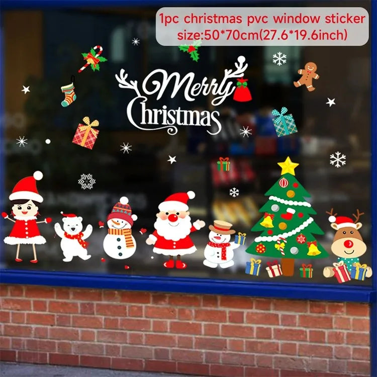 Christmas Wall and Window Stickers – Merry Christmas 2024 Home Decorations, Xmas Ornaments & New Year 2025 Décor