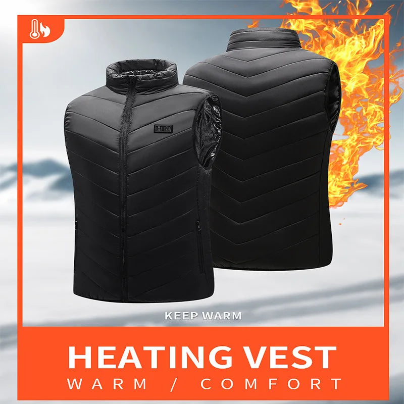 21-Zone Heated Vest – USB Electric Heating Jacket for Men and Women | Graphene Thermal Coat for Winter, Camping and Outdoor Sports