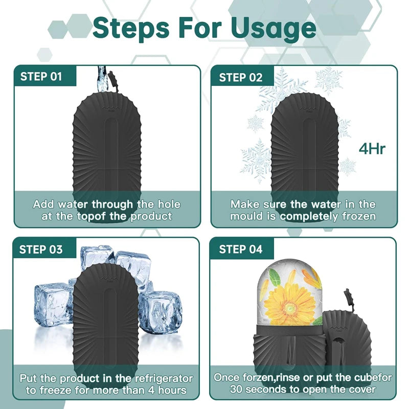 Silicone Ice Face Roller – Reusable Ice Cube Facial Massager for Puffiness, Pore Tightening & Glowing Skin