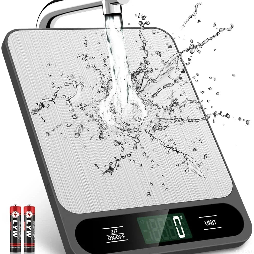 Digital Kitchen Scale 10kg/1g – Waterproof Food & Coffee Scale with Smart LED Display