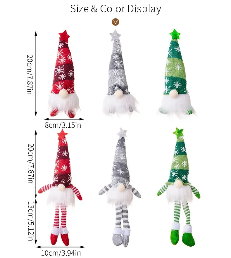 Christmas LED Faceless Gnome Doll – Plush Knitted Ornament Decoration for Home, Tree, and Holiday Gifts