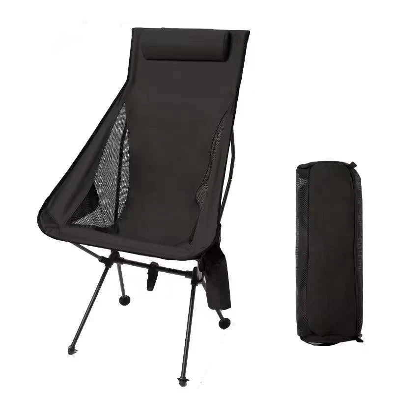 Portable Folding Camping Chair – Lightweight, Supportive Outdoor Chair with Headrest for Camping, Fishing and Travel Comfort