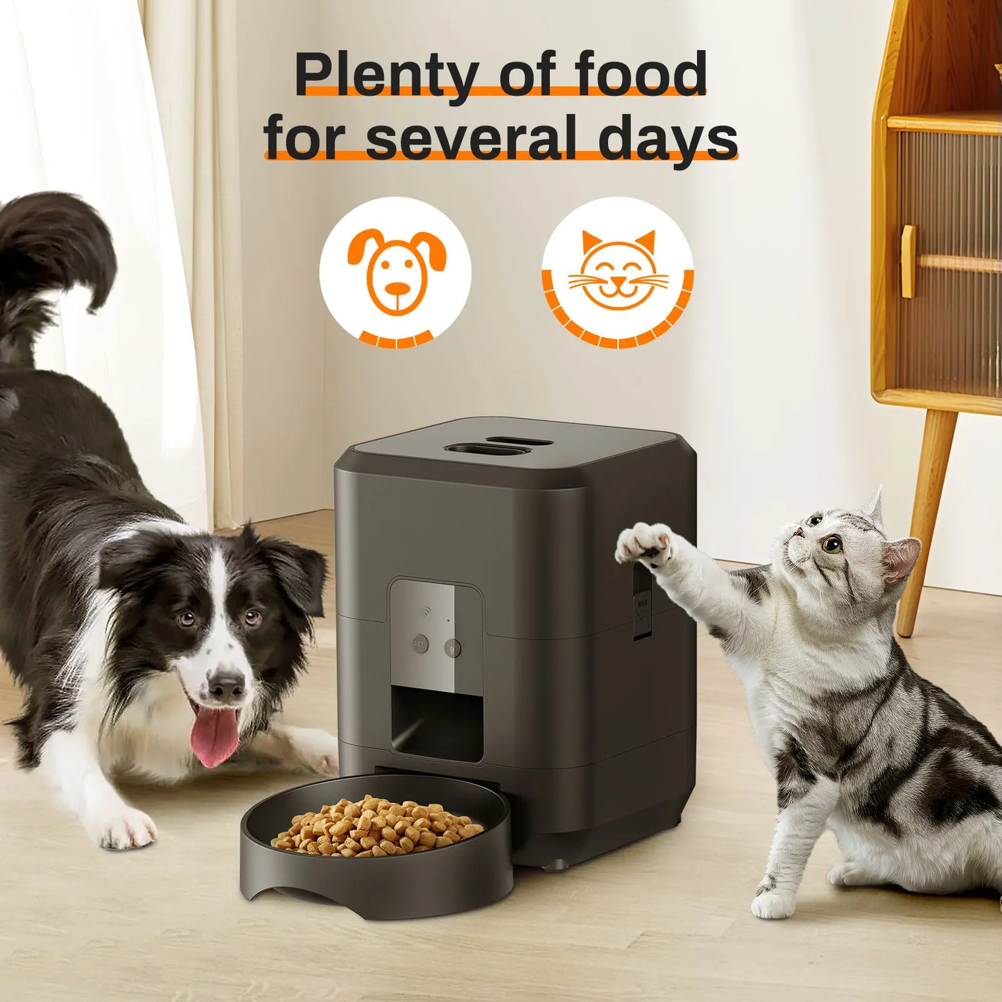 Smart Automatic Pet Feeder – Timed Cat & Dog Food Dispenser with Portion Control and LCD Display