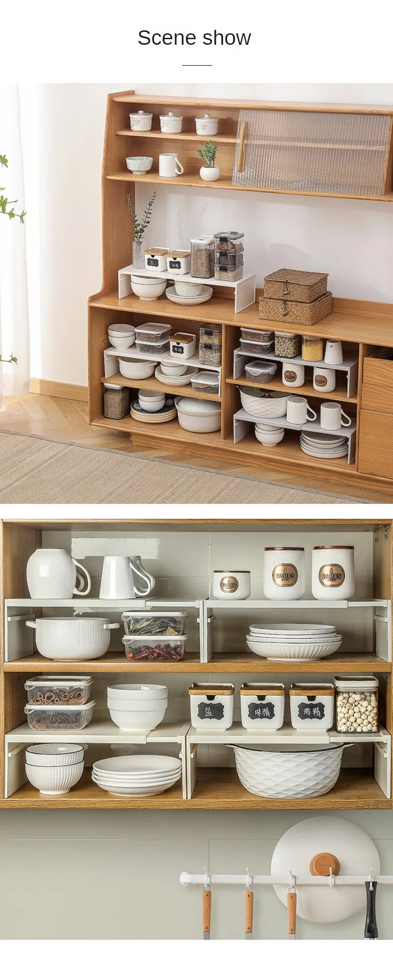 Retractable Kitchen Cabinet Organizer Shelf – Adjustable Spice Rack and Multi-Layer Storage Stand