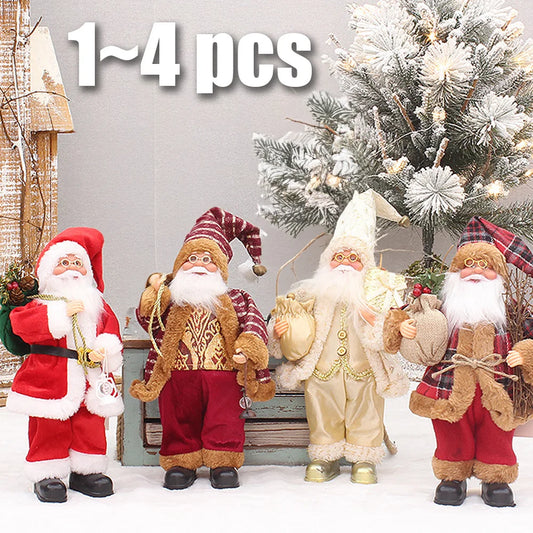 Santa Claus Plush Doll Christmas Decorations – 1–4PCS 30cm Festive Plush Ornaments for Home, Party & New Year 2025 Décor