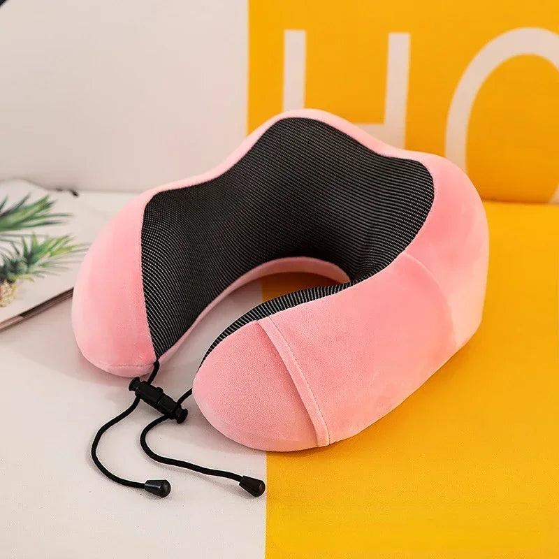 U-Shaped Memory Foam Travel Pillow – Soft Massage Neck Support Cushion for Airplane, Sleep, and Cervical Comfort