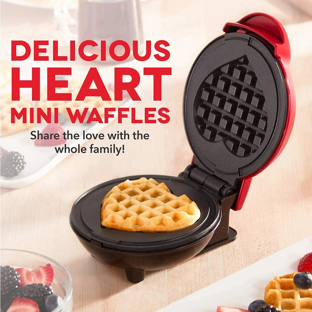 Mini Bubble Waffle Maker – Heart-Shaped Breakfast & Snack Machine for Kids, Parties & Fun Treats (350W)