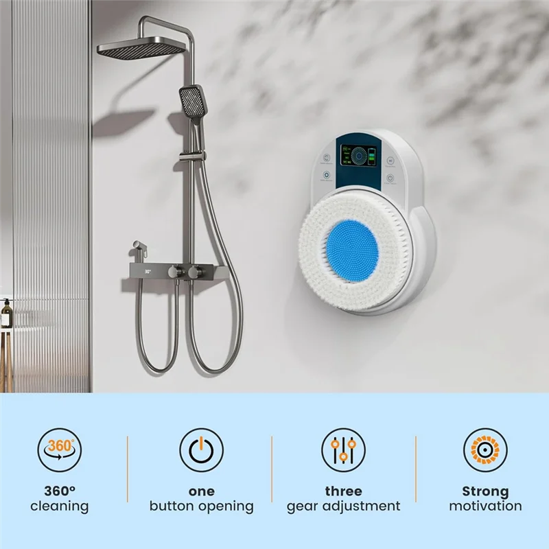 Electric Wall-Mounted Back Scrubber – Smart Shower Body Brush with Adjustable Speeds for Deep Cleaning and Exfoliation